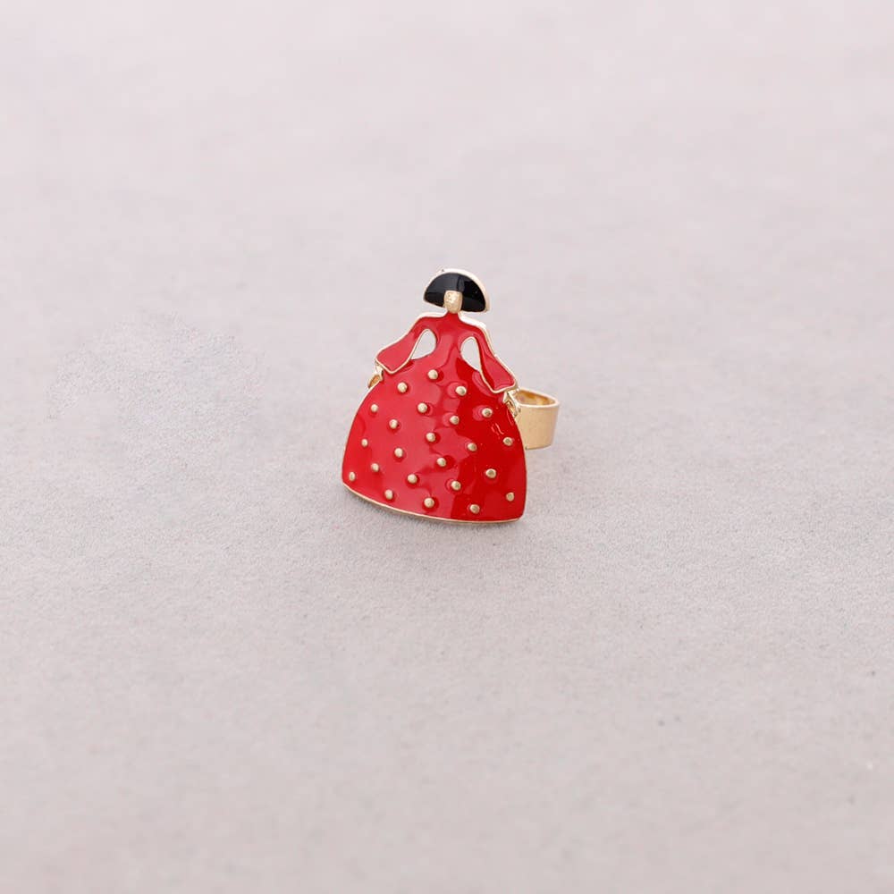 Anillo Ajustable Menina Metal Esmalte