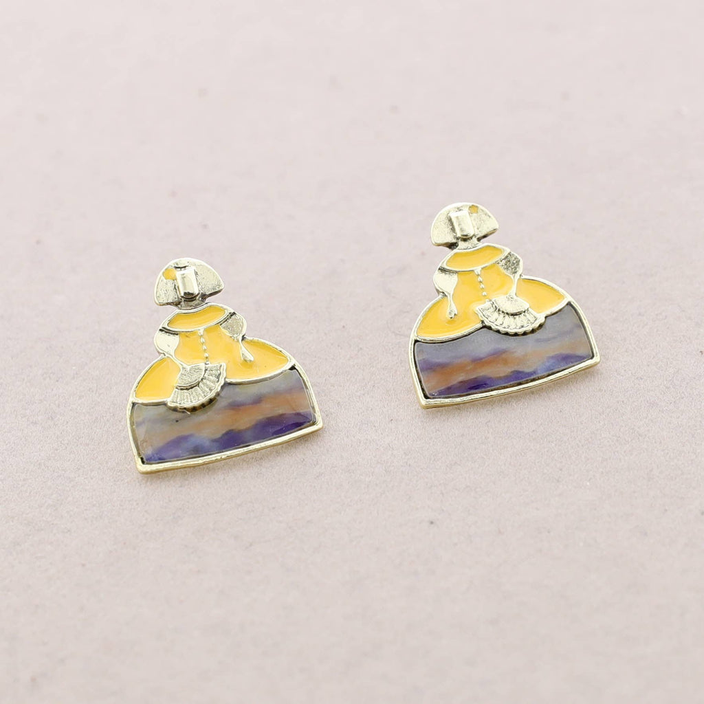 Pendientes Menina Metal Esmalte