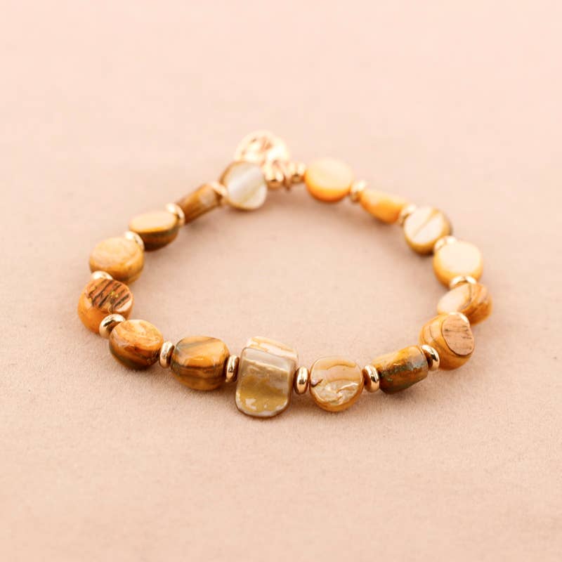 Pulsera Elastica Cuentas Nacar