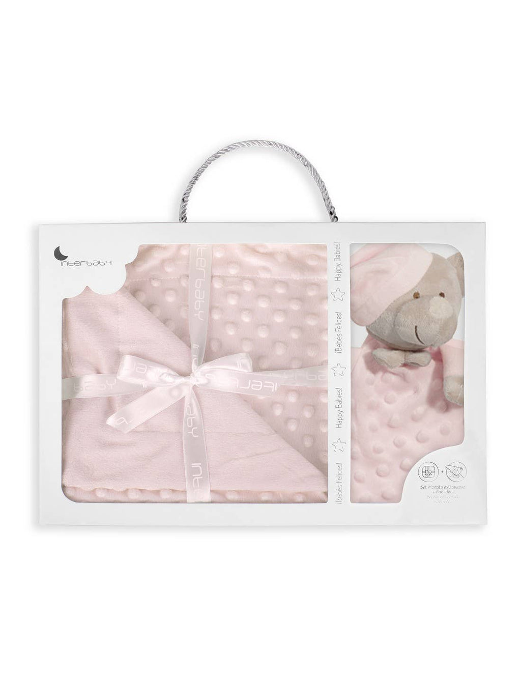 Set manta de apego + doudou para bebe bordar