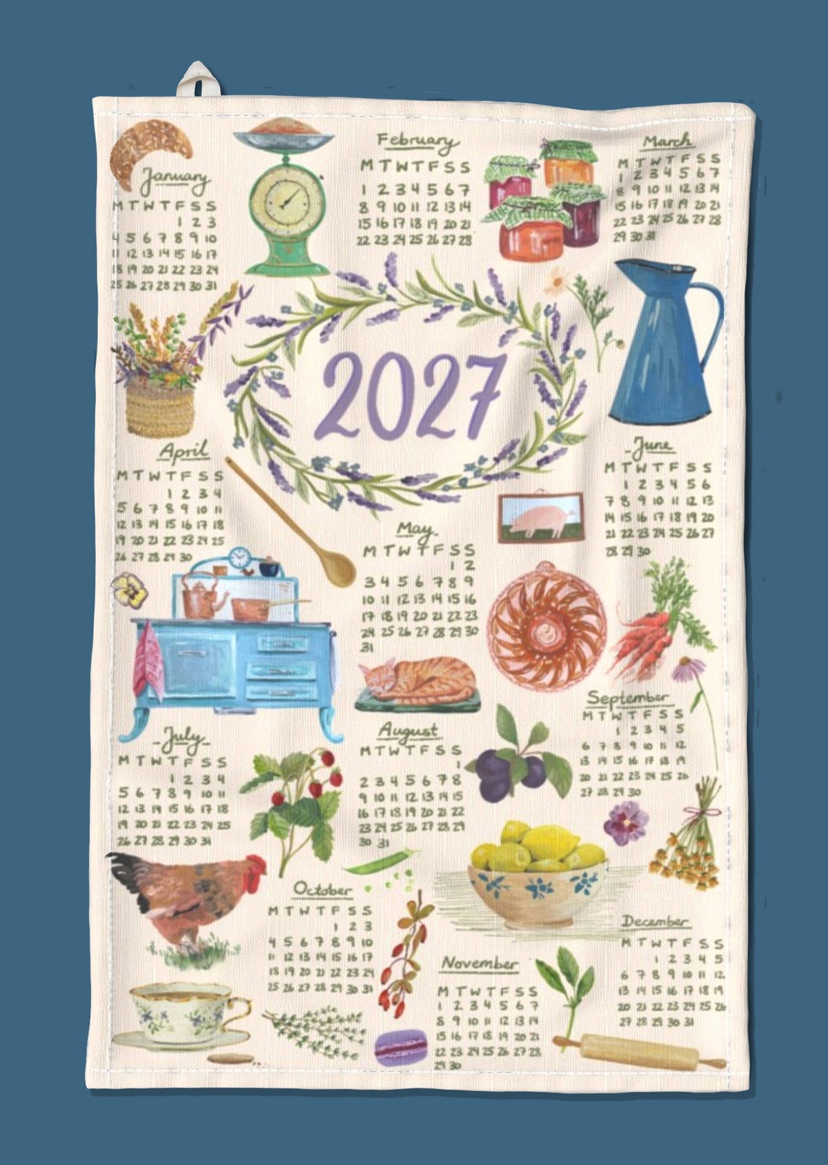 Paño de cocina - Calendario 2027 "Cocina campestre"