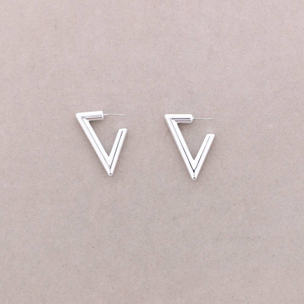 Pendientes Presion Trangular Metal