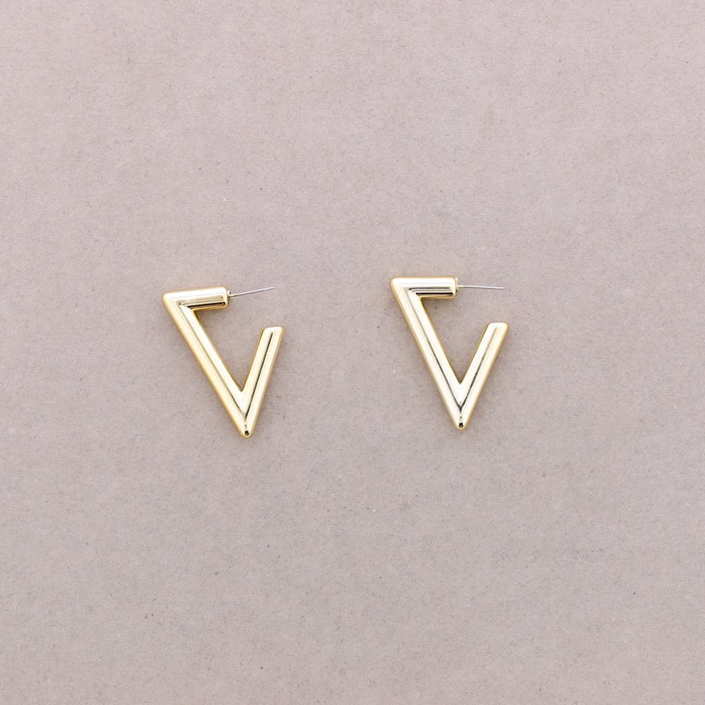 Pendientes Presion Trangular Metal