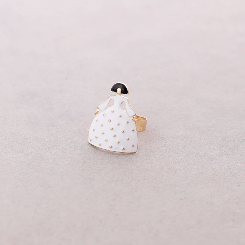 Anillo Ajustable Menina Metal Esmalte