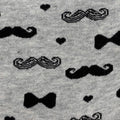 Calcetines Grises con Bigotes y Pajaritas