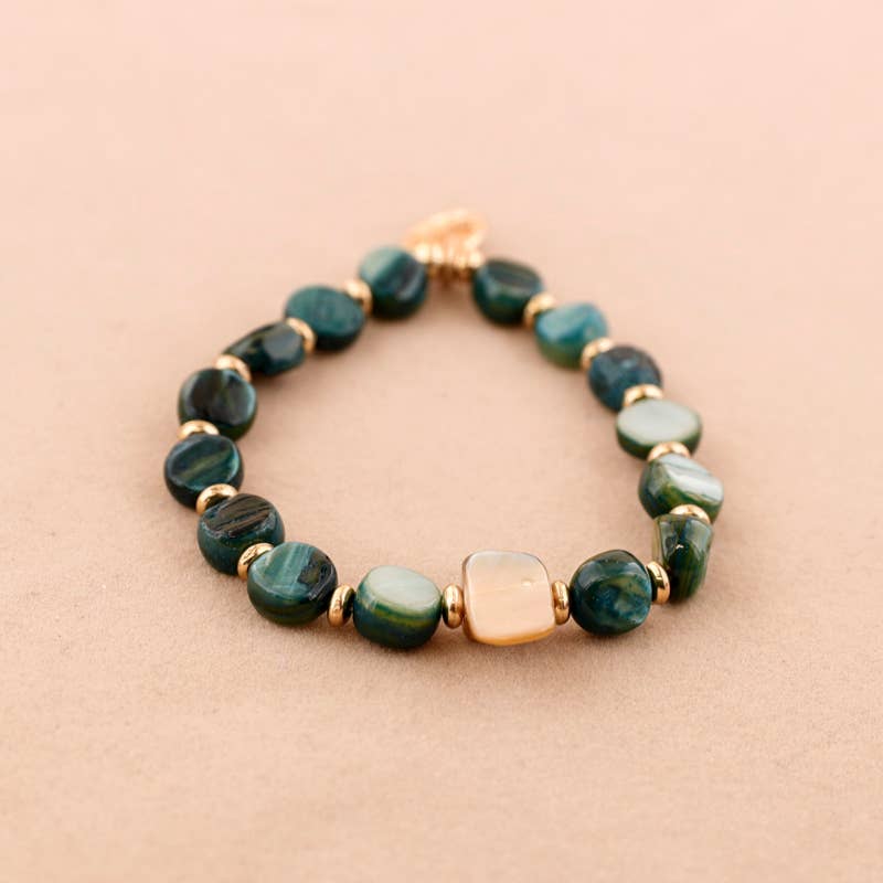Pulsera Elastica Cuentas Nacar