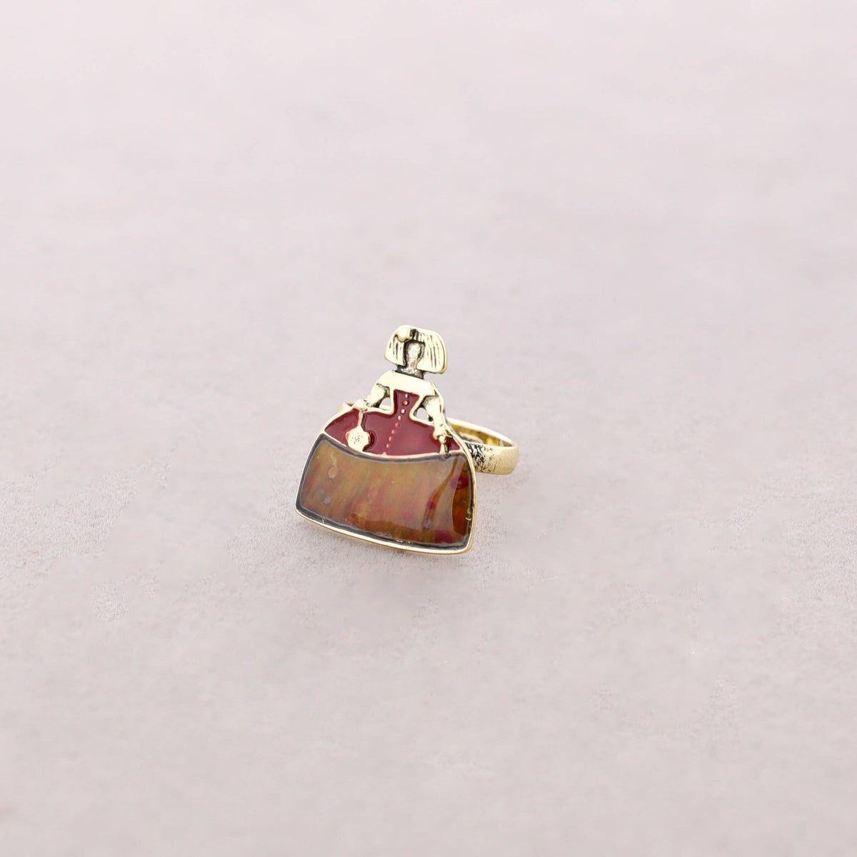 Anillo Menina Metal Esmalte
