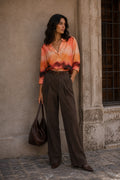 Camisa Estampada Satinada Degradé - Foto