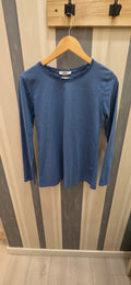 Camiseta Manga Larga Cuello Detalle Algodón 100% - Foto