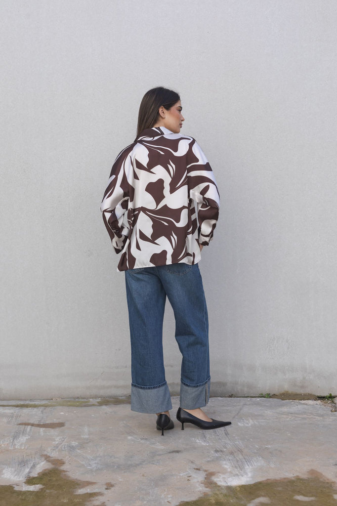 Camisa Estampada Hojas - Foto