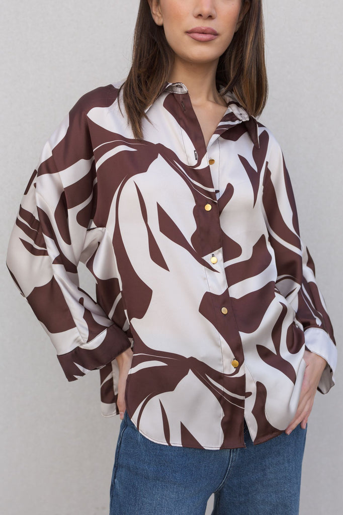 Camisa Estampada Hojas - Foto