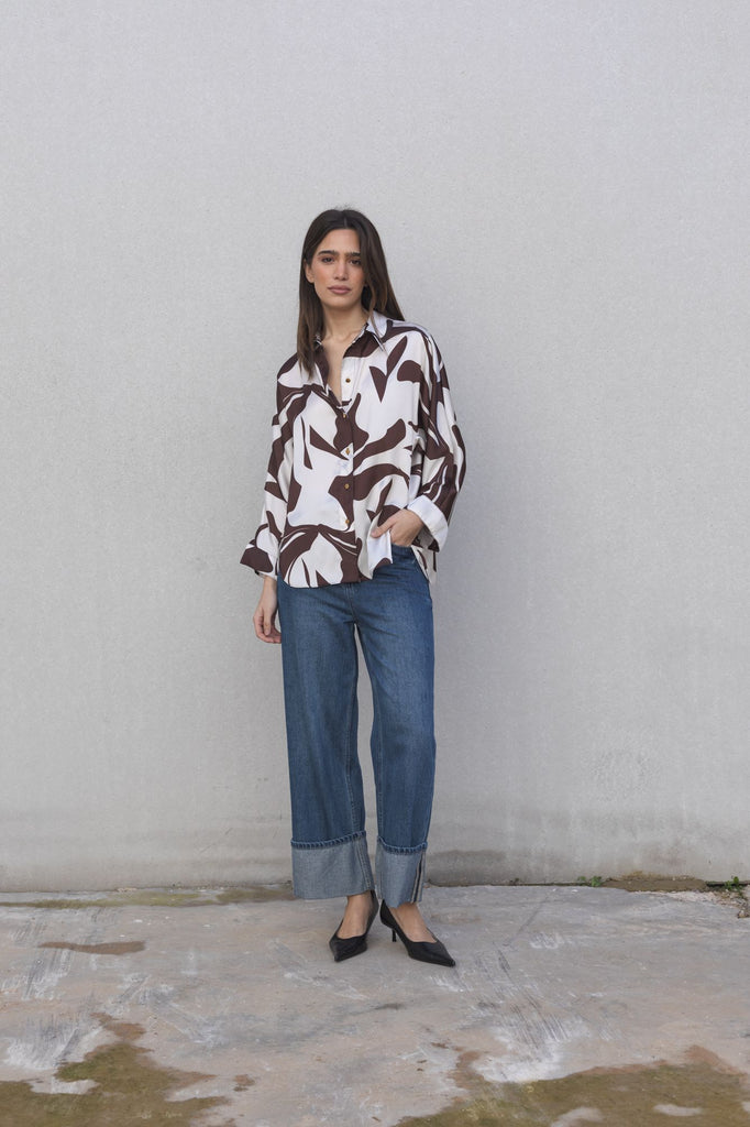 Camisa Estampada Hojas - Foto