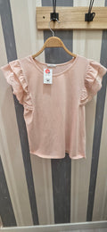 Camiseta Lisa Manga Volantillo Encaje - Foto