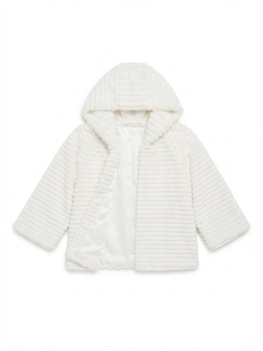 Poncho capa con capucha peluda