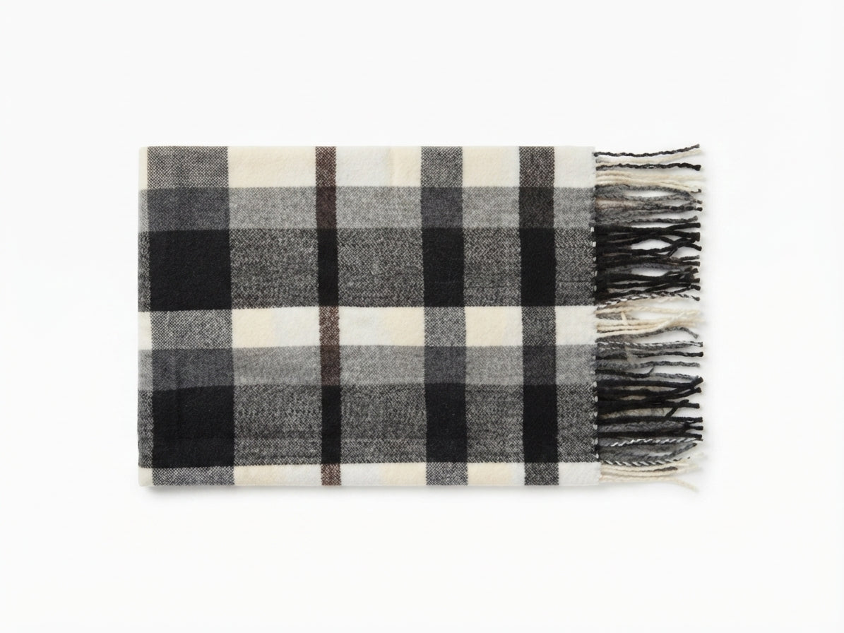Fular Tartan Escala Grises - Foto